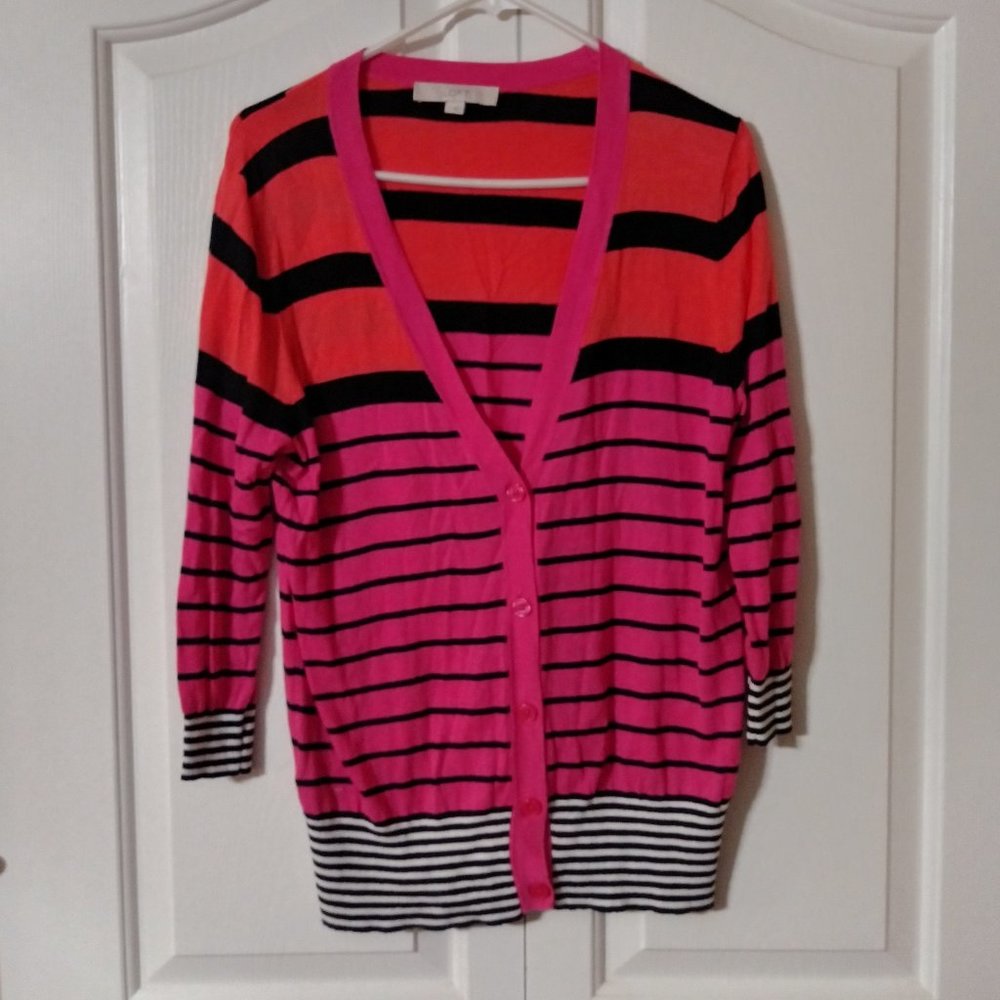 Ann Taylor Loft relaxed fit button up cardigan, size L